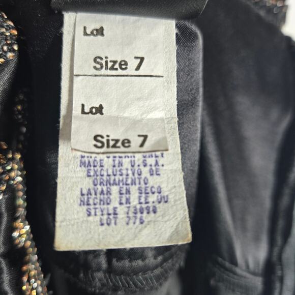 VTG Fredericks Of Hollywood Beaded Satin Cocktail Dress Womens 7 Black Mesh NEW - Picture 8 of 12